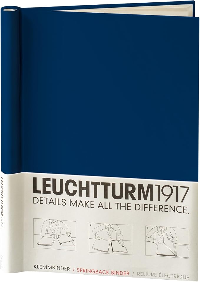 LEUCHTTURM1917 - PEKA Springback Binder (Navy) - Holds 150 Sheets of Paper