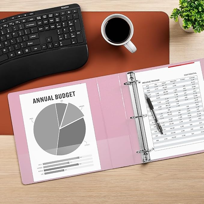 Staples Heavy Duty 2" 3‑Ring View Binder, D‑Ring, Light Pink