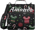 Custom 3 Ring Zipper Binder Mickey Mouse Snowflake Hat Personalized Name 1.5 inch Binders Large Capacity Multi Pockets for School Office Supplies