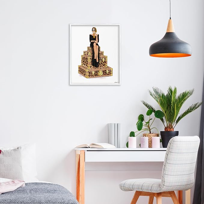 Stylish Gal Suitcases Travel Glam, 11 x 14 Inch Framed Giclée Print | Stupell Industries · By Ziwei Li · Ready to hang · Great for dorms and bedrooms · Made in USA