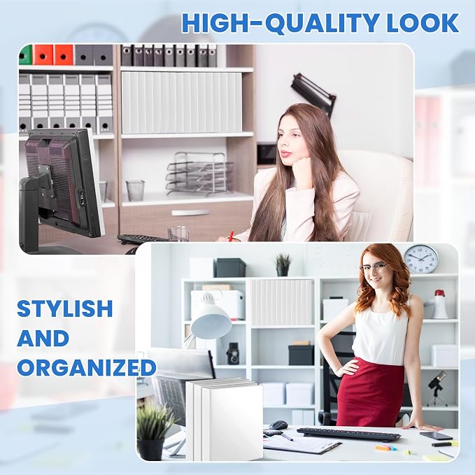 Henoyso 4 Pcs 1.5" Legal Size PP Plastic Binders with View Cover, Durable 3 Ring White Binders for 8.5" x 14" Paper, Hold up to 275 Sheets for Documents, Office, Home, Work Places
