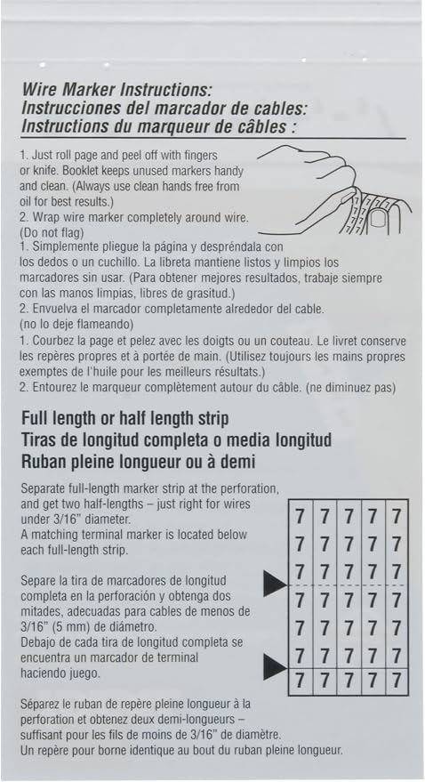IDEAL Electrical 44-101 Wire Marker Booklet Legend: 0-9 (45 Each)