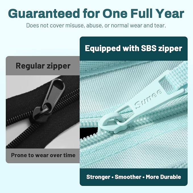SUNEE Zipper Binder 3 Ring 2-Inch in Sky Blue Features a Shoulder Strap, 13 Inch Laptop Pocket, with Multiple Storage Pockets. Ideal Organizer for Middle School Students