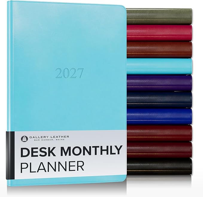 Gallery Leather Desk Monthly Planner 2026-2027 Acadia Pool