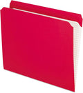 Pendaflex Color File Folders with Interior Grid, Letter Size, Red, Straight Cut, 100/BX (R152 RED)