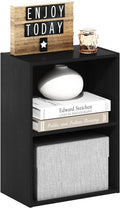 Furinno LUDER 2-Tier Book Shelf, Open Shelves Bookshelf, Blackwood | 9 x 16 x 21, Closed Back, Modern Bookcase, for Living Room, Bedroom, Home Office