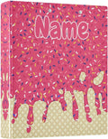 Custom 3 Ring Binder Red Ice Cream Print 1.5" Round Ring Binders Personalized Name View Binder with 200 Sheet for Kids School Supplies Women Men Office, 1 Pack