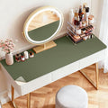 LovePads Makeup Mat for Vanity, 17" x 28" PVC Desk Mat & Dresser Cover Top | Waterproof Desk Protector, Vanity and Desk Accessories; Wipes Clean, Ideal for Writing, Nail Art, Craft Table, Green+Grey