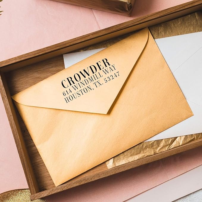 Self Inking Modern Address Stamps | Custom Return Address Stamper (Magazine Serif, Xtra Large)