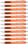 ExpressDesigns™ - Your Name or Imprint on our Custom Printed Addison Ballpoint Pen - Rubber Grip For Writing Comfort And Control, black ink, medium point - 12 Pack (Orange)
