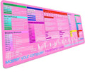 Excel Shortcut Keys Mouse Pad|Excel Cheat Sheet Desk Pad - Large XL Cheat Sheet Gaming Mouse pad | PC Office Spreadsheet Keyboard Mat | Non-Slip Stitched Edge(Pink)