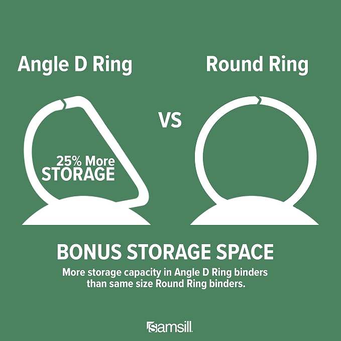 Samsill Durable 1 inch 3 Ring Binder, D Ring Binder, Customizable Clear View Cover, Basic Assortment, 12 Pack