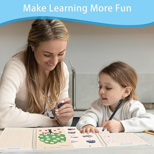 AALGO Handwriting Book Practice for Kids,Reusable Grooved Handwriting Books
