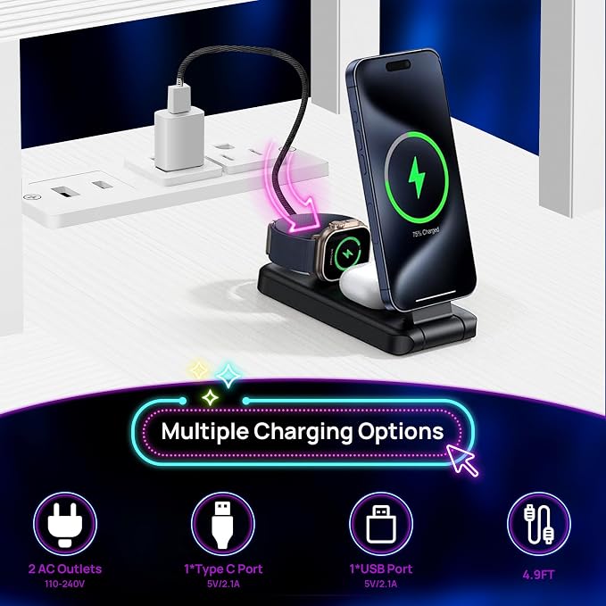 Alpen Gaming Desk, 47 Inch L Shaped Desk with LED Lights, Charging Ports, Corner Desk Reversible Gaming Computer Desk with Shelves Drawer Monitor Stand for Home Office,White