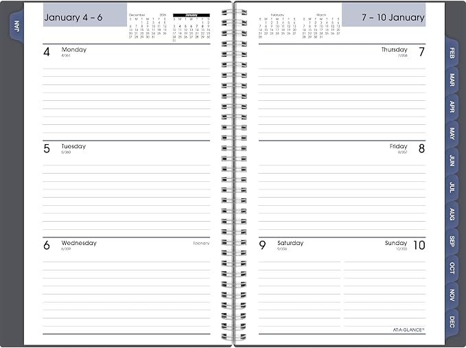 AT-A-GLANCE 2027 Planner, Weekly & Monthly, 5" x 8", DayMinder, Gray (GC2000727)