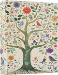 3 Ring Binder Tree Life Birds Floral a 1.5 inch Binders Three Ring Binders with Clipboard Fit 8.5'' x 11'' Paper 3 Interior PVC Clear Pockets for Office Supplies
