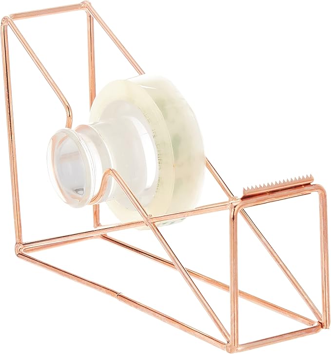 U Brands Desktop Accessory Kit, Office Supplies Set, Wire Metal, Rose Gold, 10-Pieces