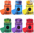 Gueevin 6 Pcs Crayon Holder Organizer with Lid for Classroom Teacher Desk | Back to School Colorful Pen Dispenser, Crayon and Pencil Organizer, Teacher Pencil Holder, for Office Classroom Teacher Gift