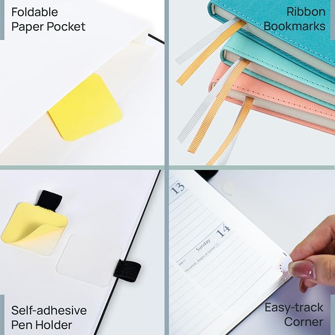 POPRUN 2027 Small Daily Planner One Page Per Day,Pocket Size Daily Calendar