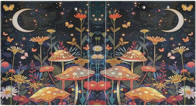3 Ring Binder Mushroom Butterfly Moon 1.5 Inch Three Ring Binder | Cute Binder with 3 Storage Pockets for Women School Office Supplies