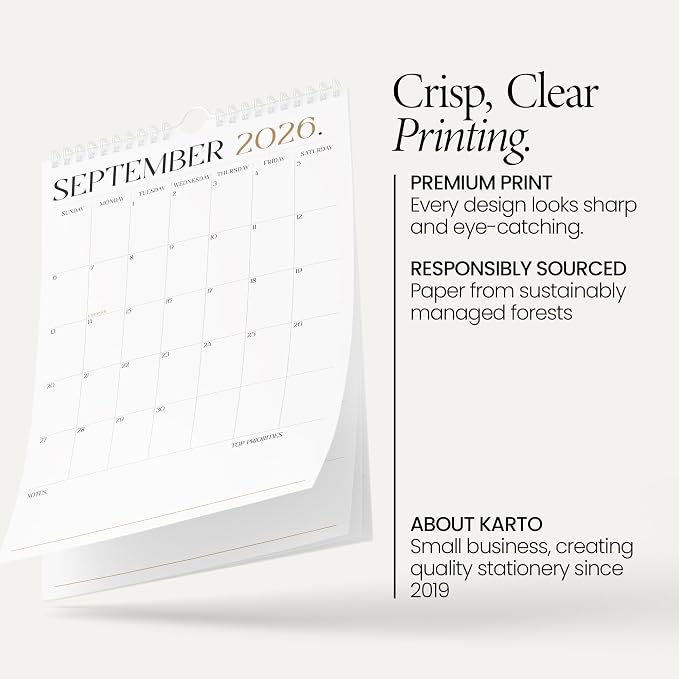 Karto Wall Calendar 2026 11x17 in - Boho
