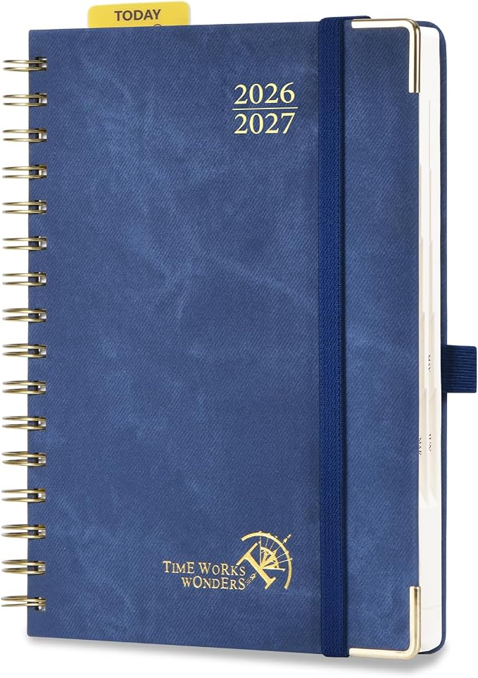 POPRUN Daily Planner 2026-2027 One Page Per Day, Calendar Book 6" x 8.5"