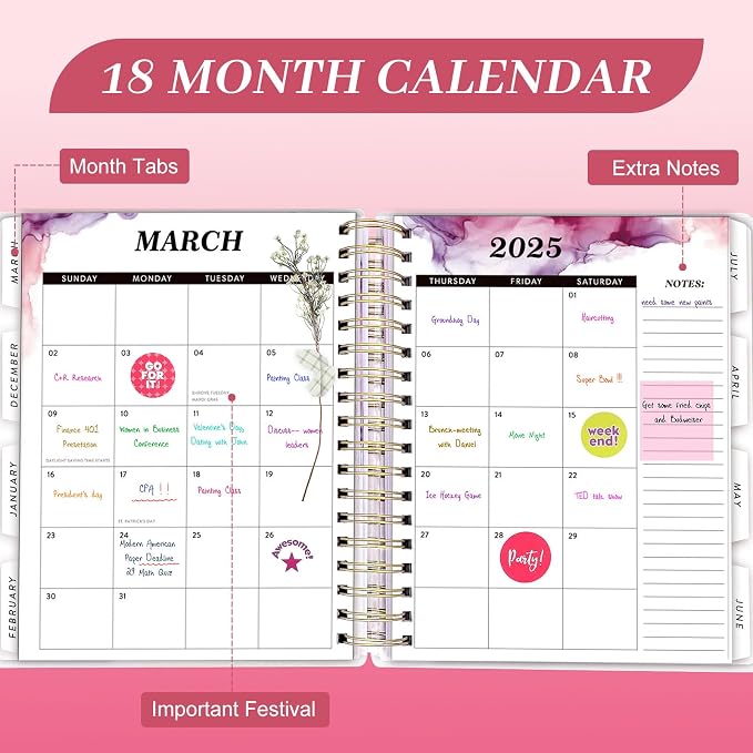 Arundhati Planner 2026-2027, 18 Months Large Daily Weekly Monthly Organizer