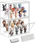 Clear Acrylic Display Case for Figures, 3 Layer Adjustable Acrylic Boxes for Display, Stackable Display Boxes for Collectibles, Action Figure Display Case for Shoe, Bread, Cosmetic, Handbag, 2 Pack