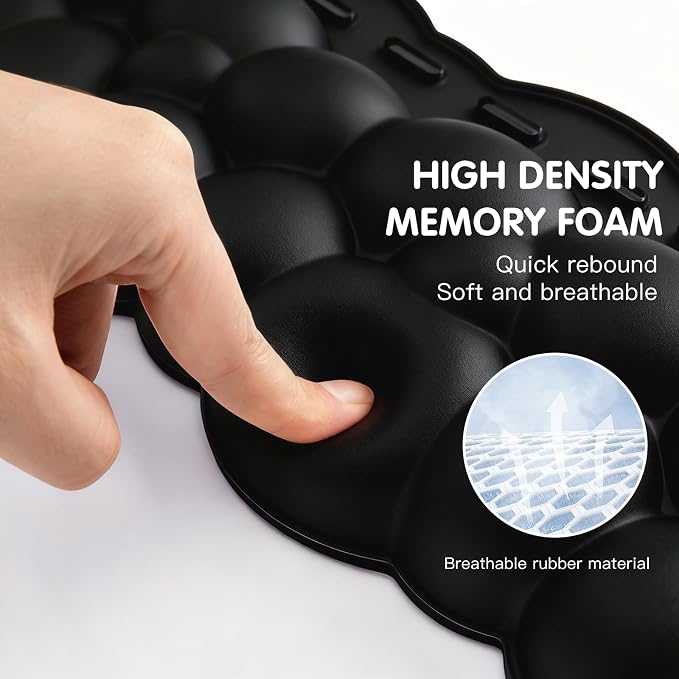 Black Acrylic Keyboard Stand with Wrist Rest，Detachable/Adjustable Width | Ergonomic Cloud Wrist Rest Keyboard Support，Width Adjustment 9.7-16.8 in,for Laptop,Office Desk - Portable Comfortable Typing