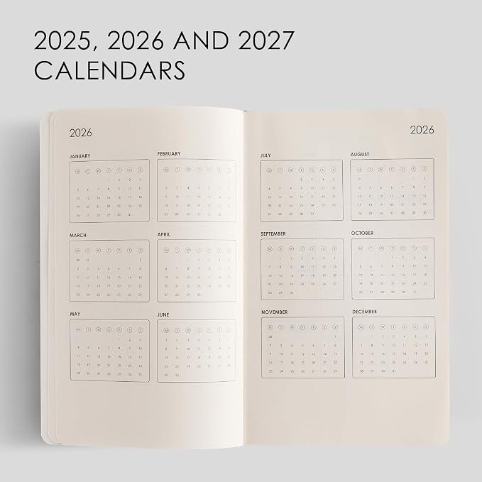 myPAPERCLIP 2026 Weekly & Monthly Planner, 12 Months (Jan2026 - Dec2026), A5 (5.6 in x 8 in), Italian Vegan Leather Planner with Weekly & Monthly Spreads, Yearly Overview – Blue