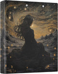 3 Ring Binder Goddess Starry Sky 1.5" Round Ring Binders View Binder with 200 Sheet for Women Men Office Kids School Supplies, 1 Pack