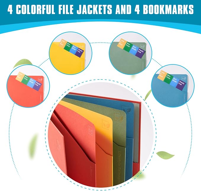 1 Inch 3 Ring Binder with Dividers with Pockets, Plastic-Free Binder Organizer Students School Office Supplies