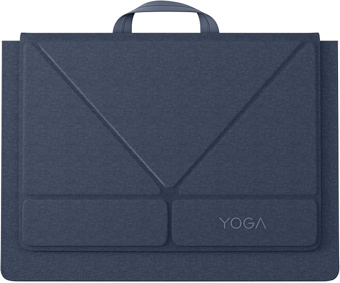 Lenovo Yoga Tote Sleeve Case for Laptops with 14-inch Display, Multi-Compartment Organizer with Convertible Stand, Lightweight Protective Polyester & Microfiber Sleeve, Cosmic Blue