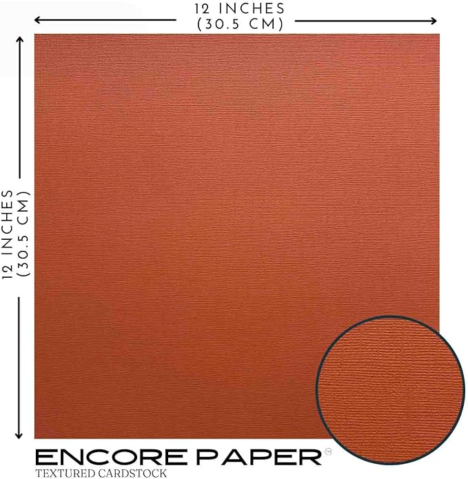 SPANISH TILE—12x12 Textured Cardstock | 80lb Textured Orange Scrapbook Paper | Premium Cardstock for Cricut Cutting | 25 Sheets