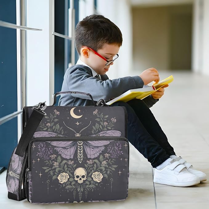 3 D-Ring Zipper Binder Bag, Moth Removable Binder with Zipper Case Hold 300+ Sheets& 13 Inch Laptop for School Office Supplies Organizer