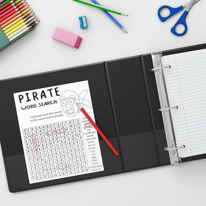 Staples Simply View Binder, 1.5 Inch Round Ring, Black, 300 Sheets | Economy 3-ring binder with clear overlay for school and office use.