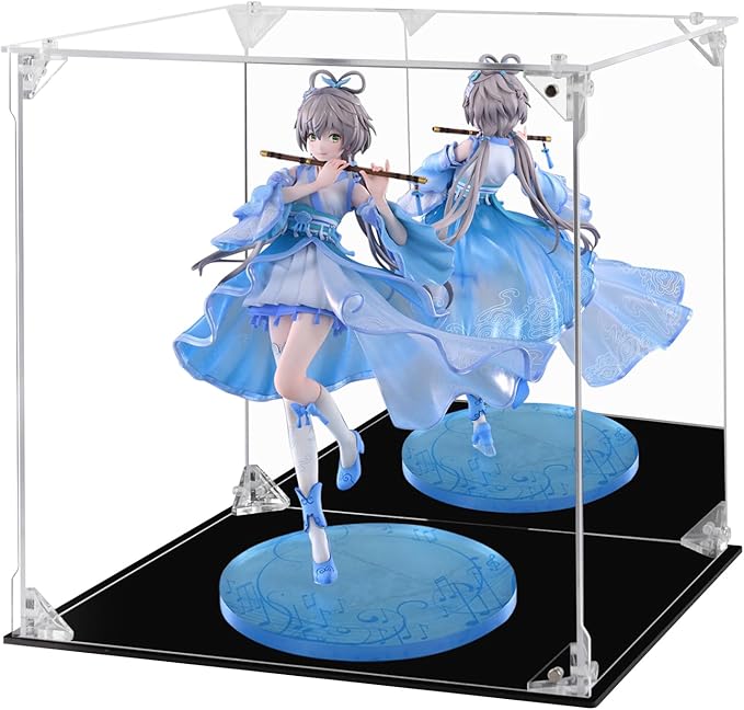 Acrylic Display Case Clear Action Figure Display Case with Mirrored Back, Dustproof Protection Display Box Alternative Glass Case for Collectibles Figures Models Doll Toys (10x10x10 inch, 25x25x25cm)