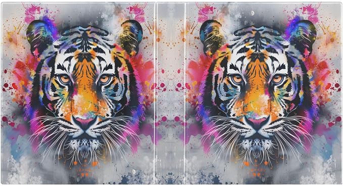 3 Ring Binder Tiger 1.5 Inch Three Ring Binder | Cute Binder with 3 Storage Pockets for Women School Office Supplies