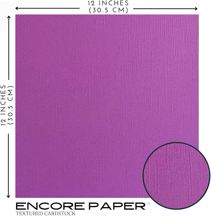 Mardi Gras Purple—12x12 Textured Cardstock | 80lb Textured Purple Scrapbook Paper | Premium Cardstock for Cricut Cutting | 25 Sheets