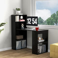 GRAFFY Computer Desk with 6 Storage Shelves - 48" Reversible Writing Desk Workstation with Bookshelf and CPU Stand, Modern Compact Office Desk for Bedroom, Study, Home, Office (Black) | Reversible Writing Desk with 6 Storage Shelves, Modern Compact Off...