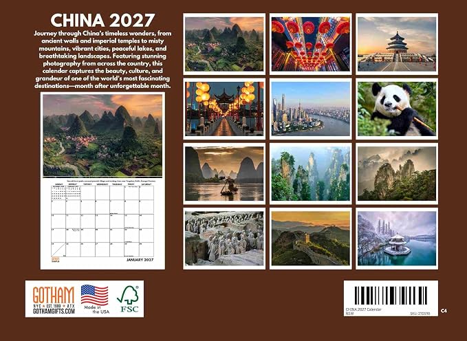 China Calendar 2027 Monthly Wall Calender 12 Month