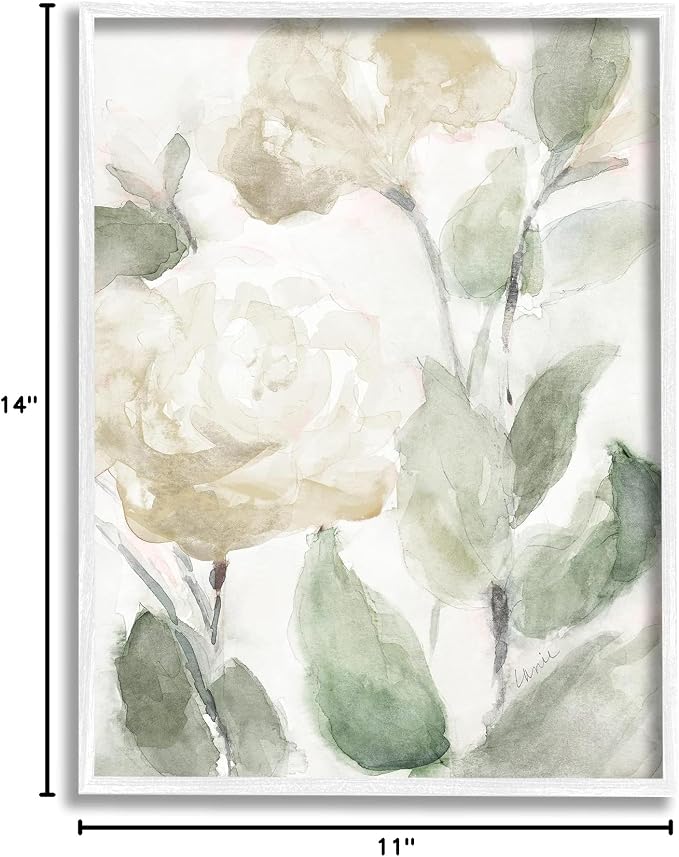 Stupell Industries 'Charming Abstract Florals', Framed Giclee Art, White, 11 x 14 Inches, Easy to Hang and Sturdy, Made in USA, by Lanie Loreth