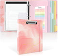 SKYDUE 1 Inch 3-Ring Binder with Clipboard, PU Binder with 5 Dividers, Notepad, Stickers & Pockets for Work and School - Aesthetic Binder (Letter Size)