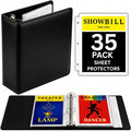 Playbill Binder with Sleeves, Broadway Showbill Organizer Gifts for Theater | Holds 35 Playbills in Protective Sheets. Black Show Bill Book Holder, Album, Display and Storage for Play Bill Collections