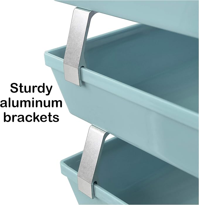 Acrimet Facility 3 Tier Letter Tray, Side Load, Letter Size/A4, Desktop File Organizer, Plastic (Solid Green Color)