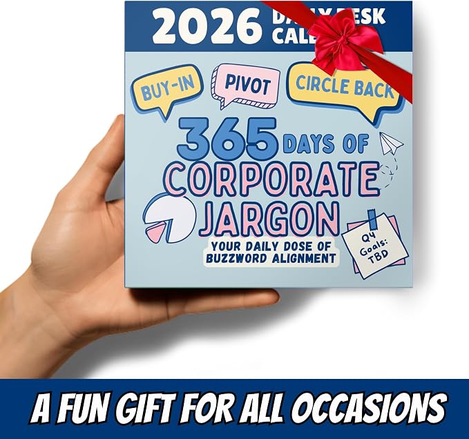 The Corporate Jargon Desk Calendar 2026 | Page a Day Calendar, 365 Days of Jargon and Buzzwords, Funny Gift Ideas, White Elephant Gifts for Adults, Gag Gifts