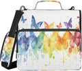 Colorful Butterfly Waterproof Zipper Binder with Shoulder Strap, 3-Ring Trapper Keeper with Lay-Flat Design and Multiple Compartments for School & Office, Adults & Kids