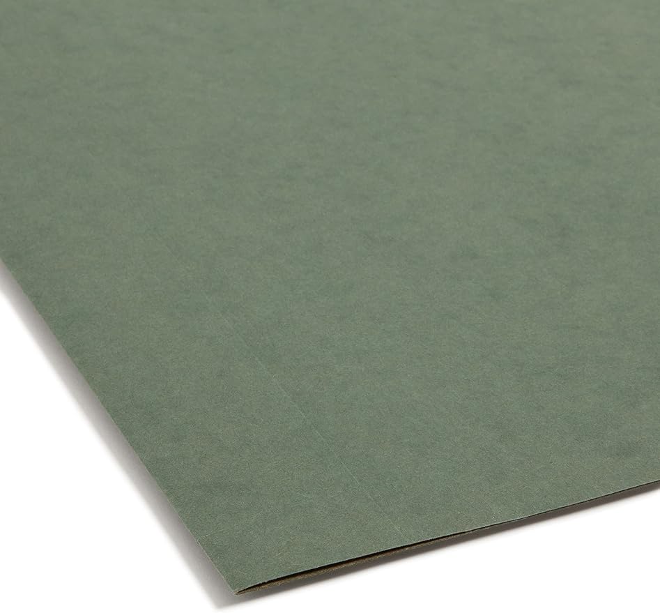 Smead Supplies Extra Capacity Hanging File Folders, 25 Reinforced Hang Folders, Heavy Duty 3 Inch Expansion, Designed for Bulky Files and Charts, Letter Size, Standard Green, 25 Pack (64279)