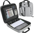 3 Inch Zipper Binder 3 Ring with Shoulder Strap & Multi-Pocket | Binder with Zipper Holds Up to 700 Sheets for Office School, Compatible with 13” MacBook Laptop ipad, Grey