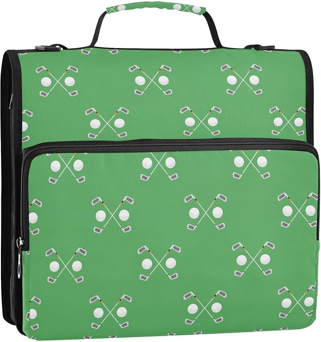 Zipper Binder Bag 3 Ring File Folder Portfolio Organizer Zippered Binder Bags with Strap Fits Laptop Women Men